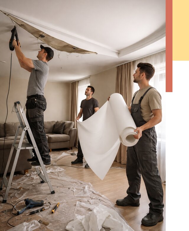 Замена полотна натяжного потолка в Алейске от 9795 руб. быстро и недорого | ОТДЕЛОЧНИК-Лук