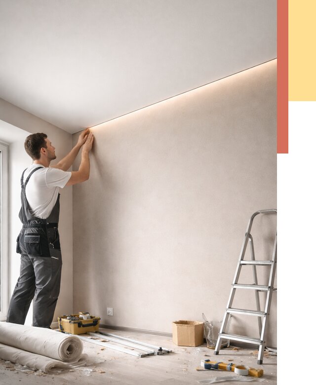 Теневые натяжные потолки в Алейске от 8455 руб. под ключ | ОТДЕЛОЧНИК-Лук