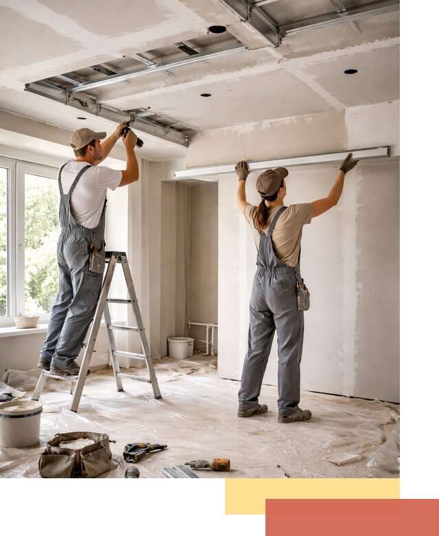 Монтаж многоуровневого потолка из гипсокартона в Алейске