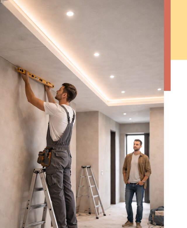 Потолок из гипсокартона с подсветкой в Алейске от 773 руб./м2 под ключ | ОТДЕЛОЧНИК-Лук