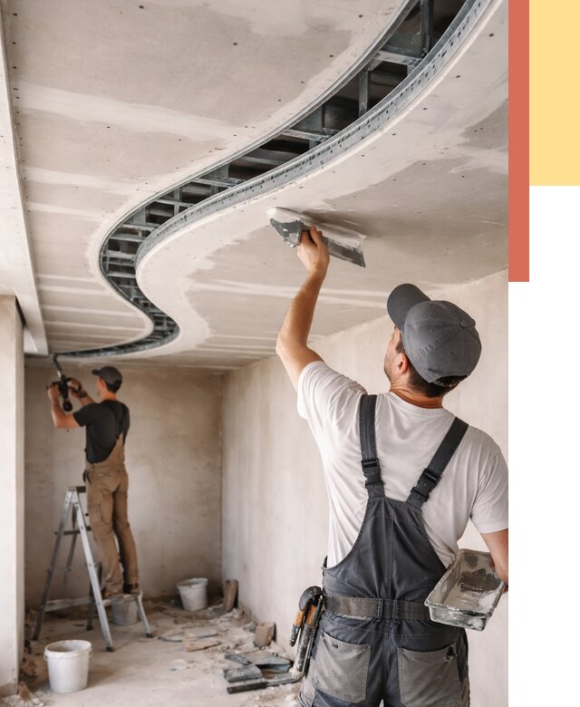 Криволинейный потолок из гипсокартона в Алейске от 2165 руб./м2 | ОТДЕЛОЧНИК-Лук