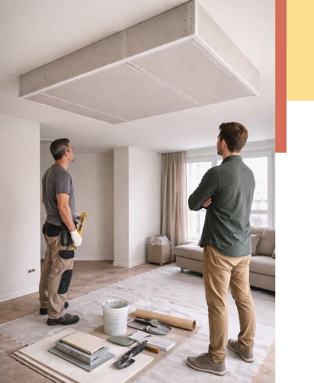 Короб на потолке из гипсокартона в Алейске от 2268 руб. — монтаж и услуги под ключ | ОТДЕЛОЧНИК-Лук