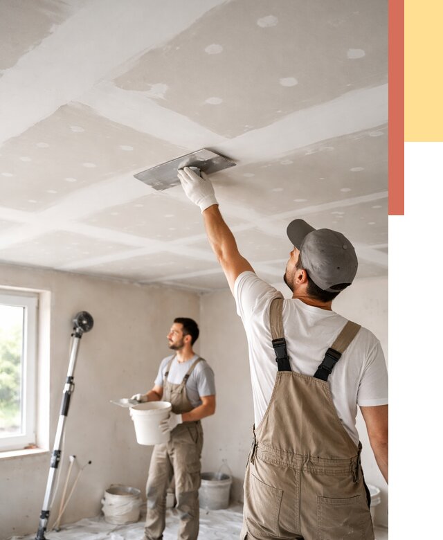Шпаклевка потолка из гипсокартона в Алейске от 3300 руб./м2 — услуги под ключ | ОТДЕЛОЧНИК-Лук