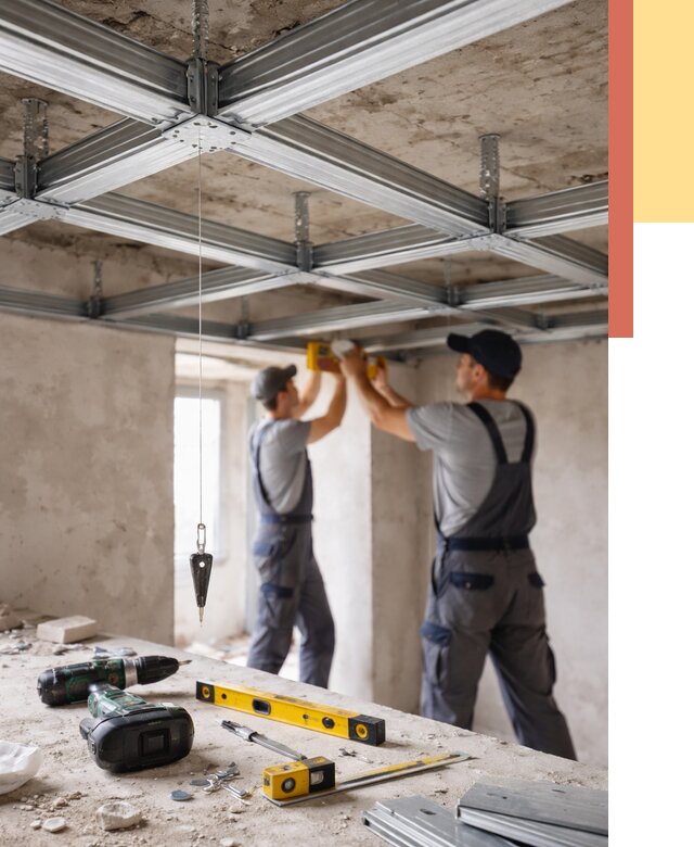 Монтаж каркаса потолка из профиля в Алейске от 4640 руб. — услуги ОТДЕЛОЧНИК-Лук