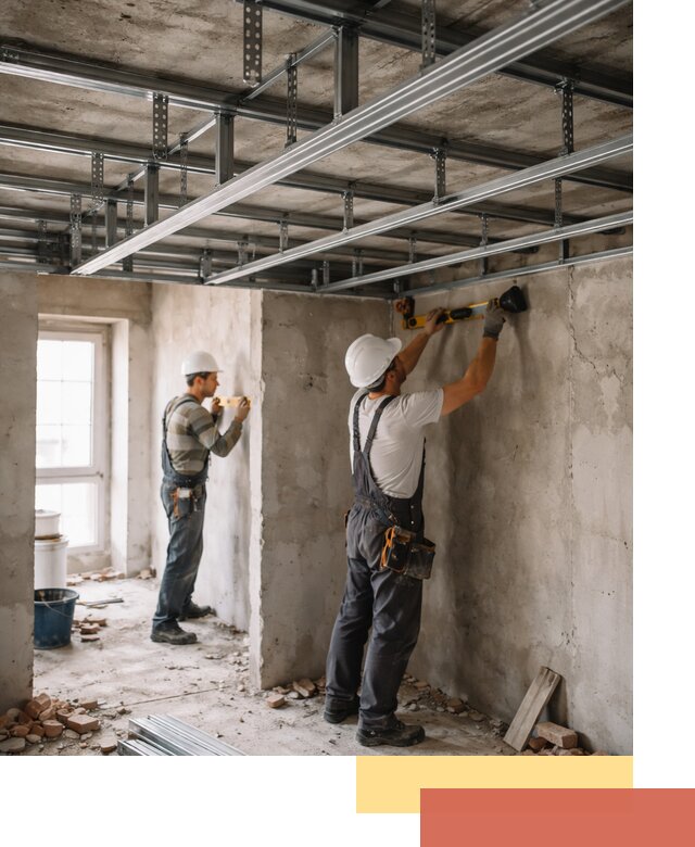 Монтаж каркаса потолка из профильного профиля в Алейске