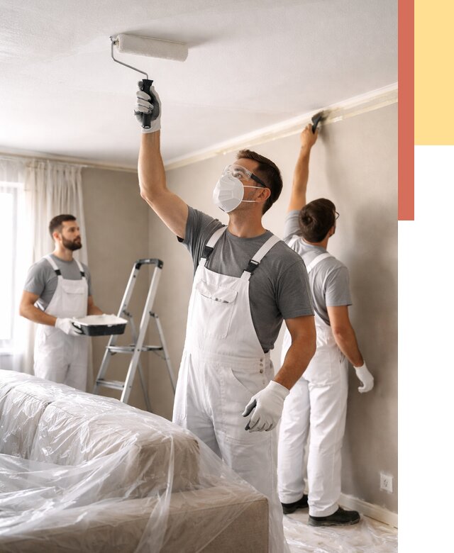 Покраска потолка водоэмельсионной краской в Алейске от 2268 руб/м² — услуги под ключ | ОТДЕЛОЧНИК-Лук