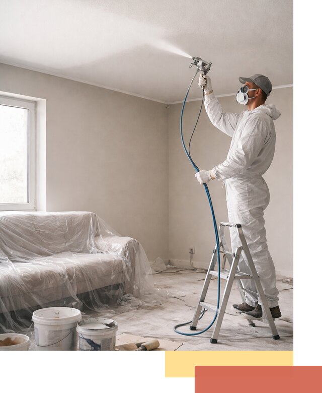 Покраска потолка краскопультом в Алейске быстро и качественно