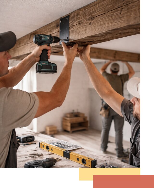 Монтаж декоративных потолочных балок в Алейске